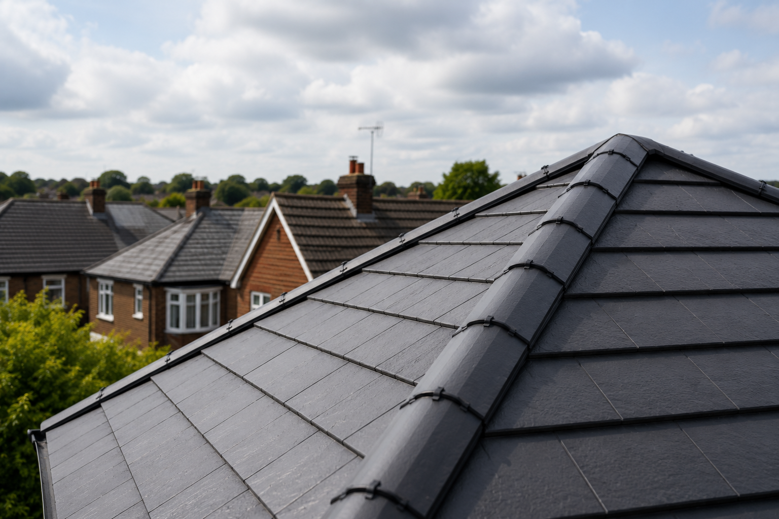 HLC Roofing team carrying out professional roofing work
